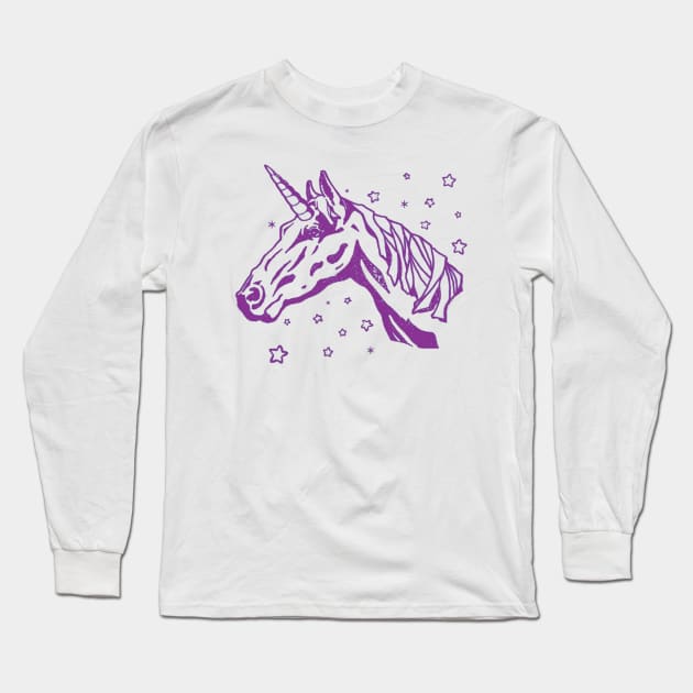 unicorn head Long Sleeve T-Shirt by BerrymanShop